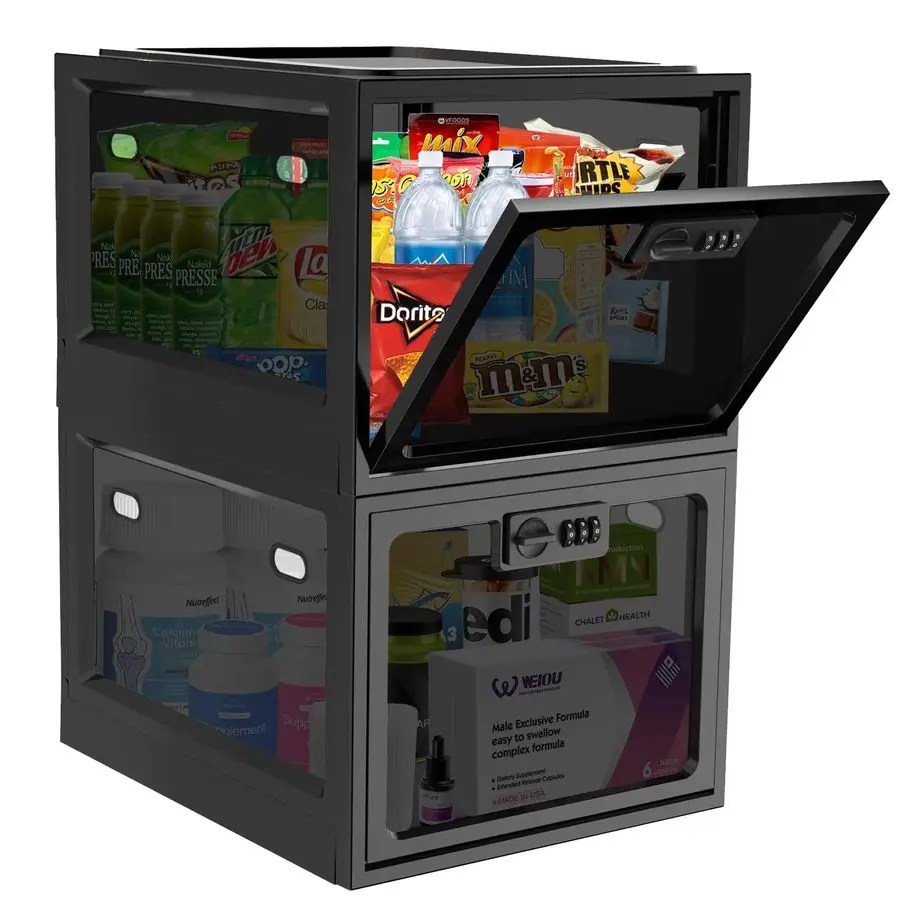 عبوة كبيرة من صندوق قفل الأدوية للأدوية الآمنة، صندوق تخزين قابل للقفل للثلاجة والوجبات الخفيفة، صناديق قفل الهاتف مع مجموعة