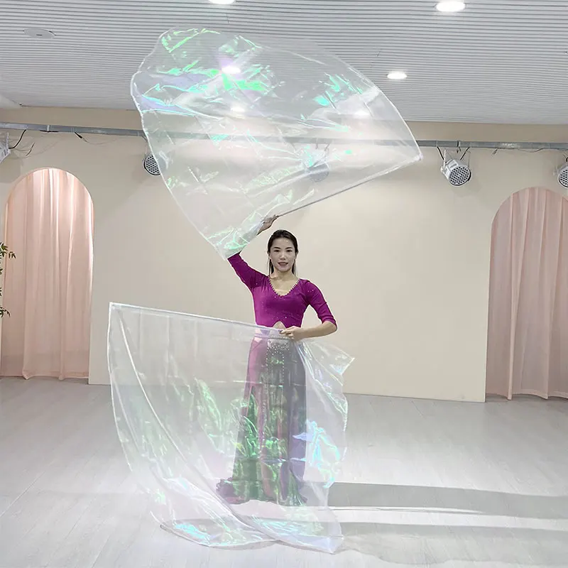 

1.4x1.4m New Flag Dance Props Accessories Church Performance Costumes 140X140 Praise Flags Multi-colored with Telescopic Sticks
