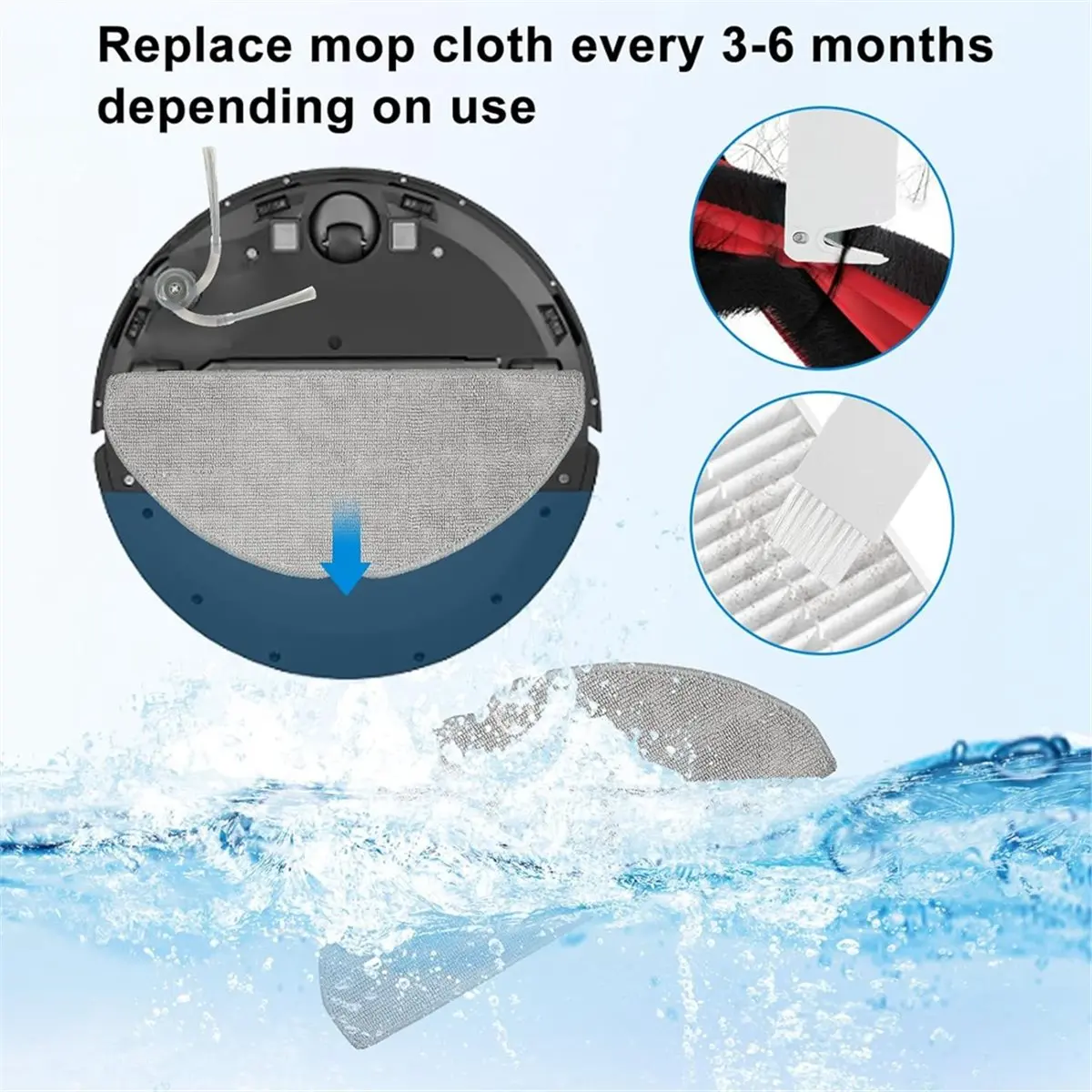 YDSC Replacement Parts Kit for Roborock Q7 M5/M5+, L5/L5+Series Robot Vacuum Accessories Main Side Brush Hepa Filter Mop Pads