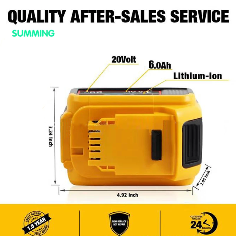 

20V MAX 2Ah ， Suitable for Dewei DCB206 portable device, 18V 20V suitable for Dewei 20V cordless drill impact screwdriver tool