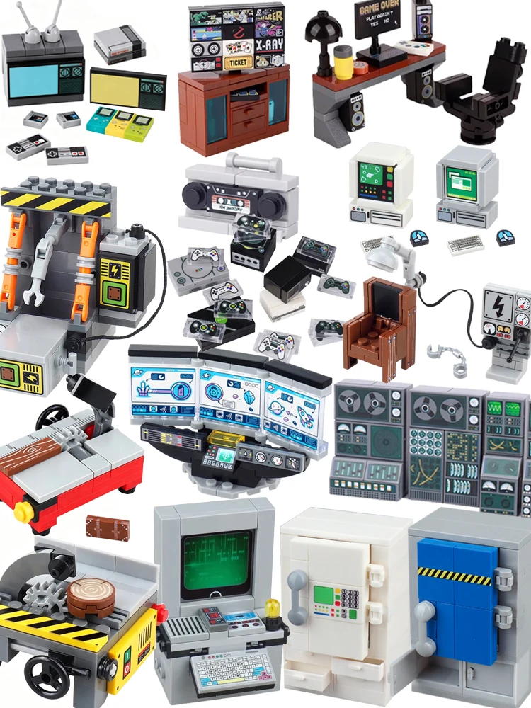 Moc City elektronische Geräte Bausteine Spiele konsole Computer Mini-TV-Handys Rekorder Laptop Jukebox Ziegel Spielzeug – Detail 1