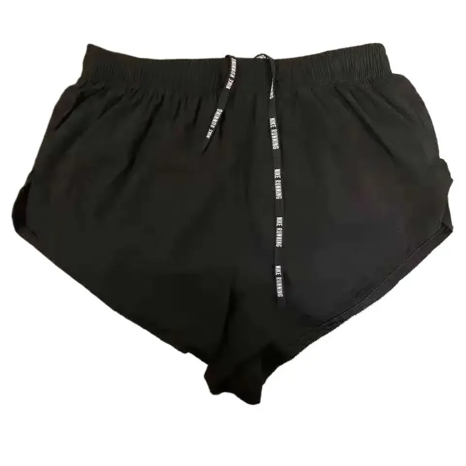 Pantalones cortos profesionales para correr maratón, pantalones de entrenamiento deportivos atléticos de secado rápido para hombre, doble capa, tres cuartos de longitud