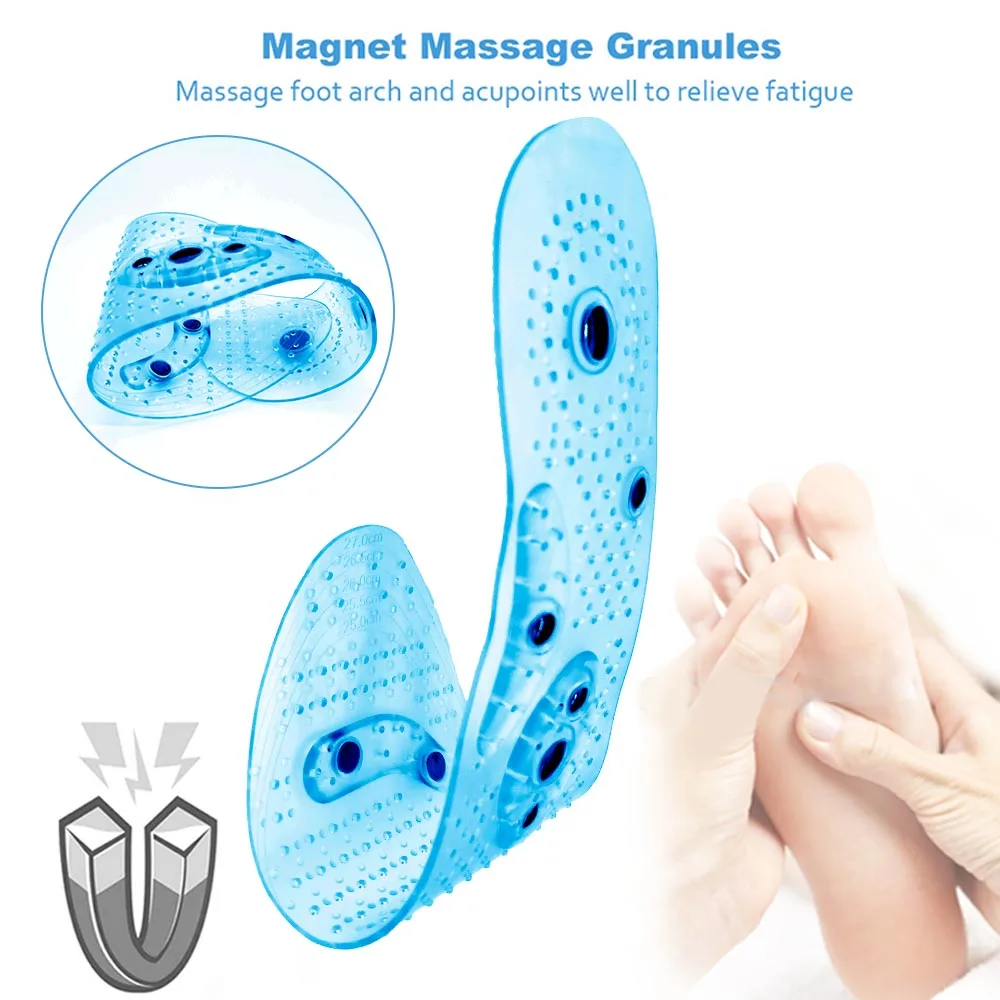 Plantillas de masaje magnéticas Unisex, almohadillas para zapatos de acupresión para pies, terapia, plantillas adelgazantes para pérdida de peso, transparentes