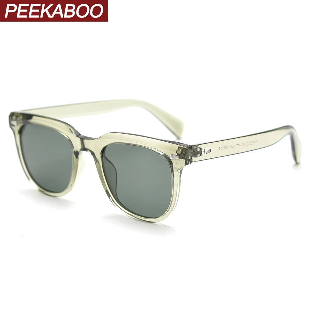

Peekaboo green leopard polarized sunglasses for men TR90 retro sun glasses for women driving uv400 2023 unisex summer style