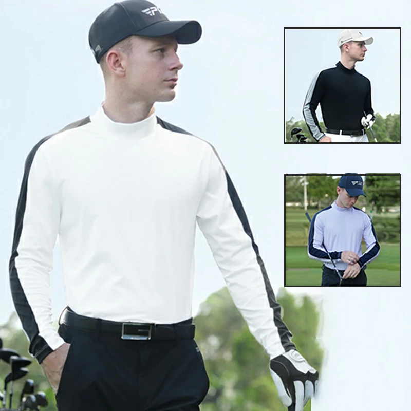 

Pgm Golf Men Autumn New Shirts Male Long Sleeve Leisure Golf Top Anti-sweat Casual Sports T-shirts Spring Patchwork Sportswear