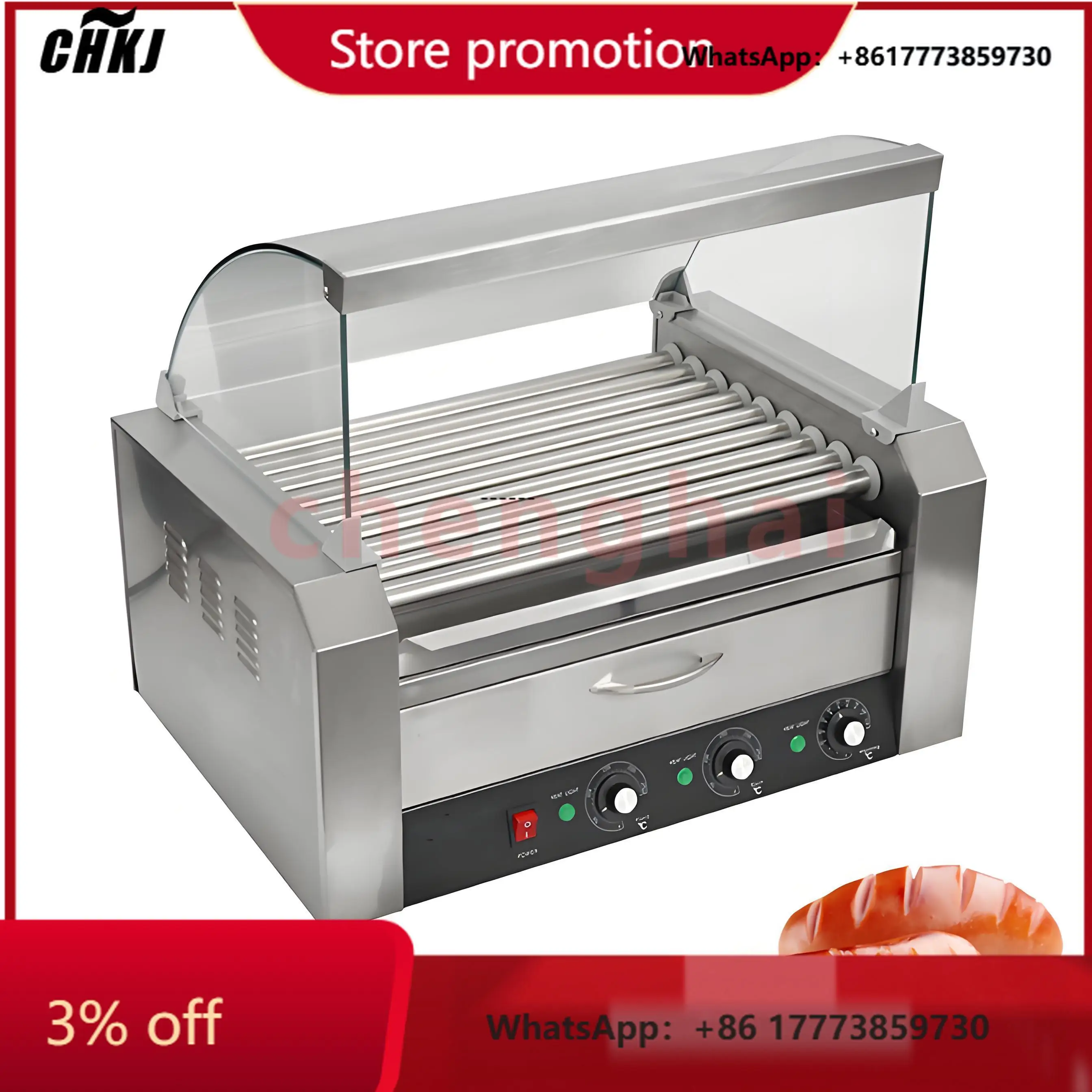 

CHKJ-2025NEWHot Sale Household Sausage Grilling Machine Sausage or Hot Dog Grill Machine Sausage Grill Machine Commercial