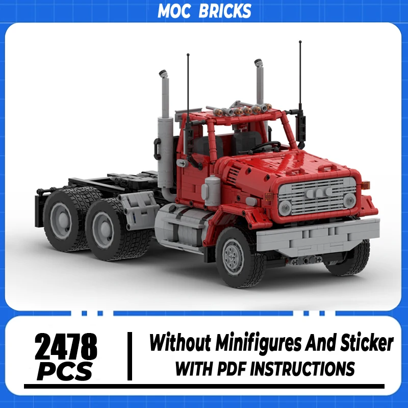 

Urban Car Model Moc Building Bricks GMC mh 9500 Vehicle Technology DIY Blocks Assembly Construstion Holiday Toys Set Gifts