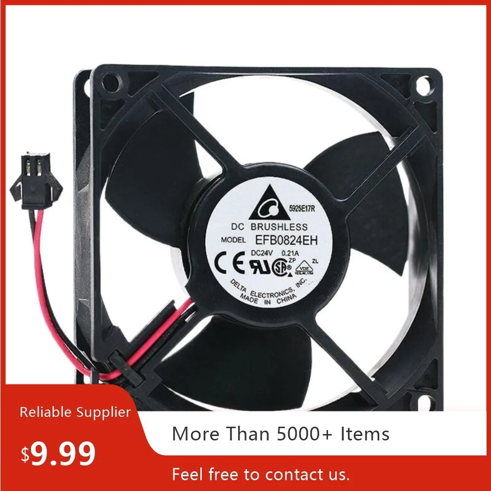 5000RPM 80mm 24V Fan for Delta EFB0824EH 80mmX25mm 24VDC  0.21A High-Airflow Cooling Industrial Inverters & Servers
