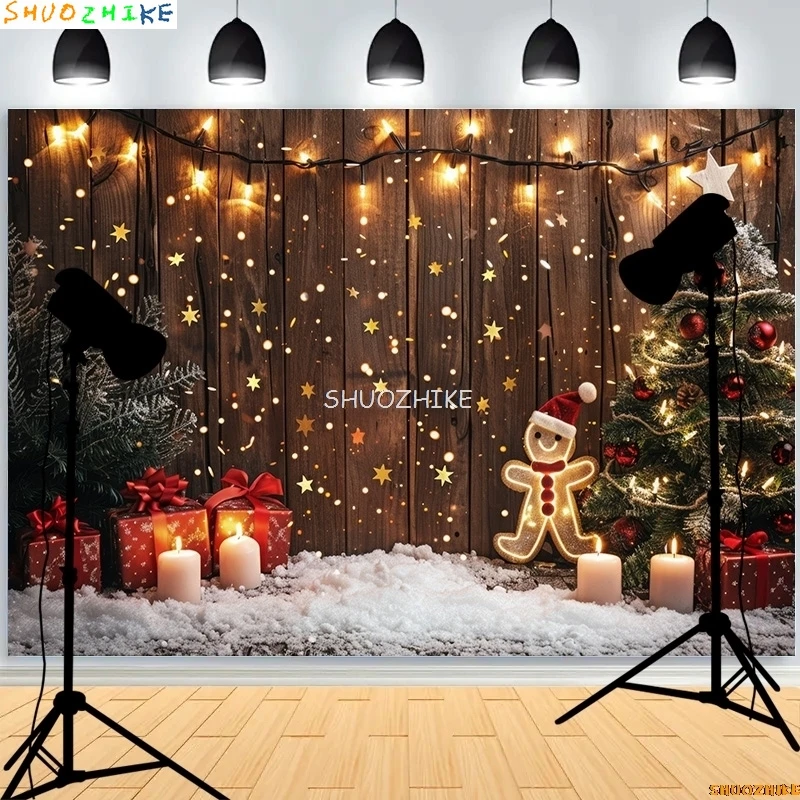 ギフトボックス付きクリスマスツリー,写真撮影の背景,冬の雪の装飾,木製のドア,暖炉,部屋の背景,アクセサリー,WR-11