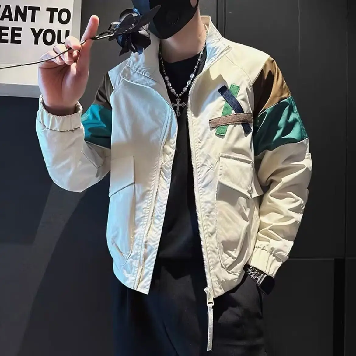 Advanced Splicing Jacket for Men New Popular Trend Brand Jacket Cool and Stylish Men\'s Casual Top