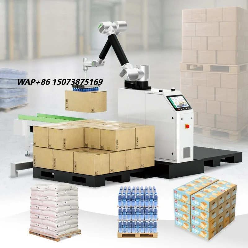 Portaalkraan Rollen Automatic Robot-Bag-Grippers Carton Cement Pallet Moving Robot Palletizer for Rice Bag