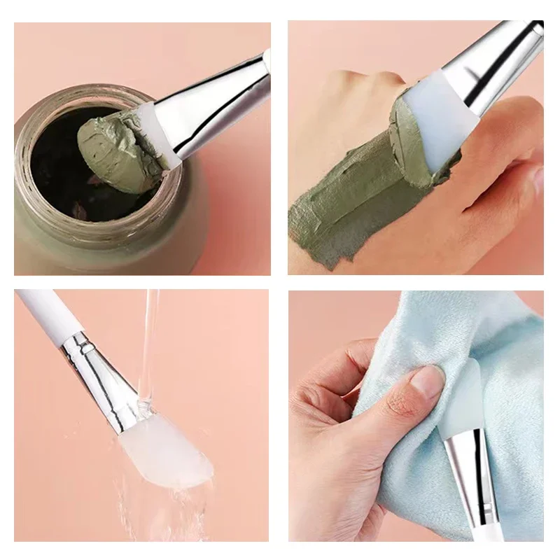 แปรงซิลิโคนสำหรับมาส์กหน้า แปรงผสมครีมซิลิโคน แปรงแต่งหน้า อุปกรณ์ดูแลผิวหน้า