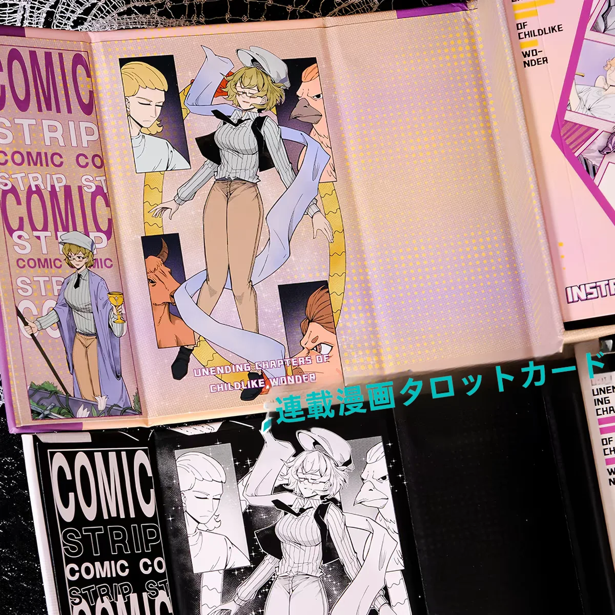 baraja-de-tarot-estilo-comic-americano-version-dual-en-color-y-blanco-y-negro-juego-de-mesa-de-dificultad-intermedia-tarjetas-coleccionables