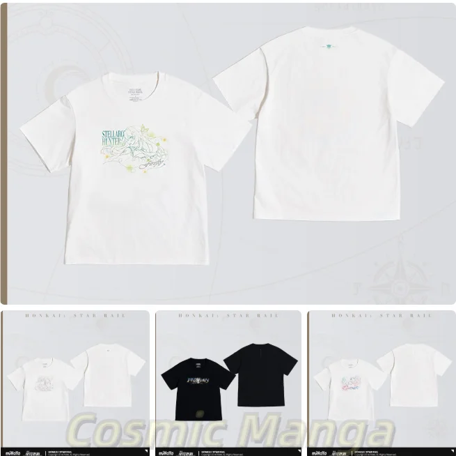 

New Halloween Gift Cosplay Summer Tops Short Sleeved T-shirt Figures Phainon Cyrene Castorice Honkai: Star Rail Official MiHoYo