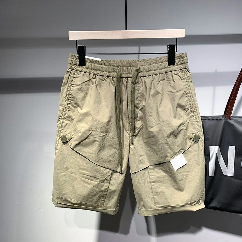 

Мужские рабочие шорты Qui Dry: летние, модные, универсальные, повседневные, с завязками, длиной до колена, пляжные брюки