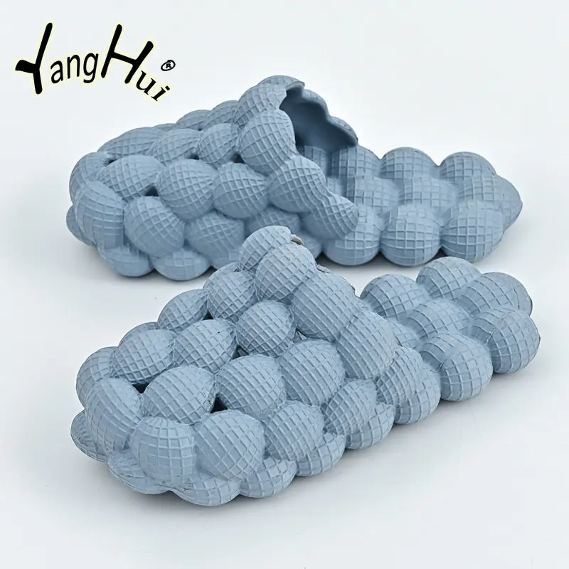 2023 Shoes for Women Slippers Bubble Slides Funny Massage Spa Slippers Pillow Slipppers Soft Anti-Slip Reflexology Sandals