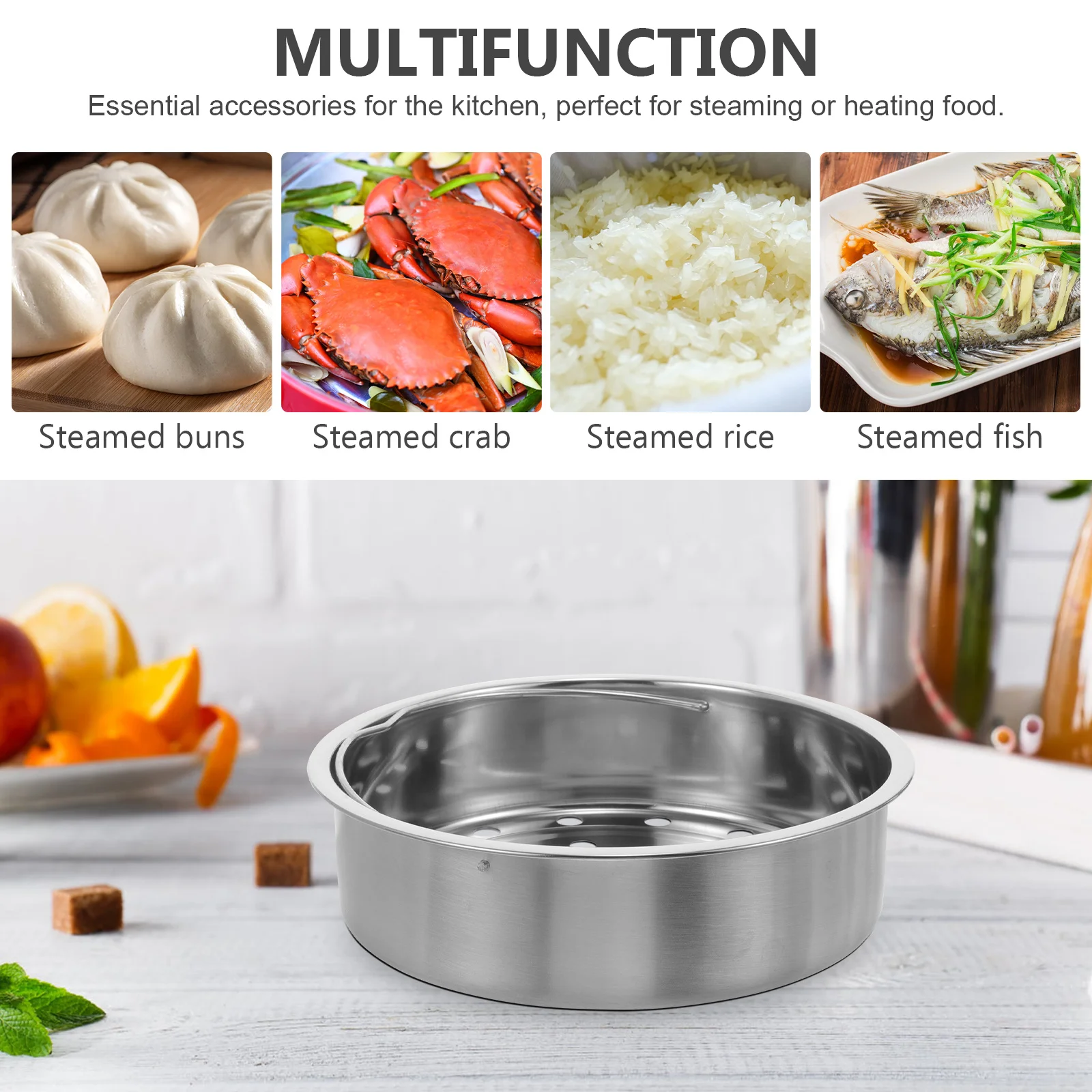 

Stainless Steel Steaming Basket Heavy Duty Rice Cooker Steamer Insert Food Steamer Rack for Vegetables Seafood Eggs Potatoes Bun