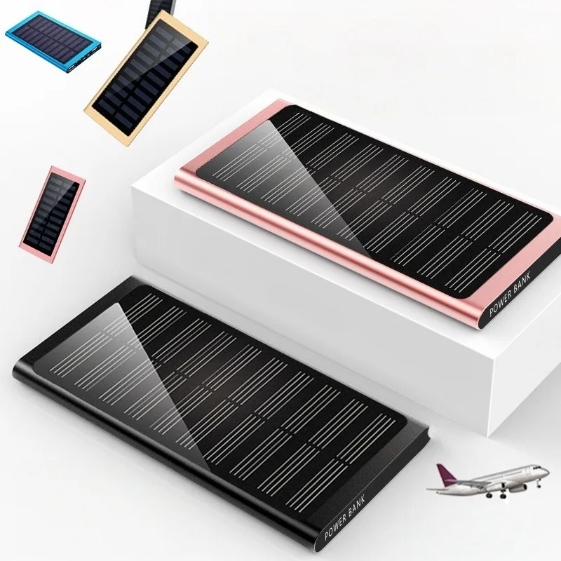 20000mAh Solar Power Bank Mini Ultra-thin Portable Charger for All Series of Smartphones