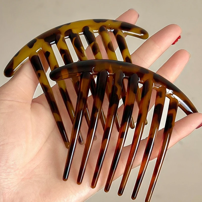 Elegante leopardo grampo de cabelo moda feminina hairpin simples bun updo hairaccessories para mulheres chique pente de cabelo palitos