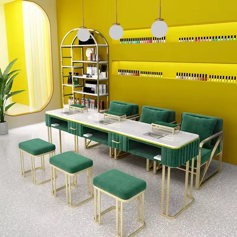 High End High Quality Professional Salon Furniture Metal Manicure Table Color Can Be Customized European Style For Beauty Salon