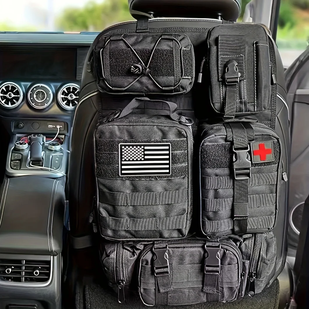 

5-Pack 900D Oxford Car Seat Back Organizer, Textured, Large Capacity, Universal Fit, Ideal for Holiday Gifting & Travel