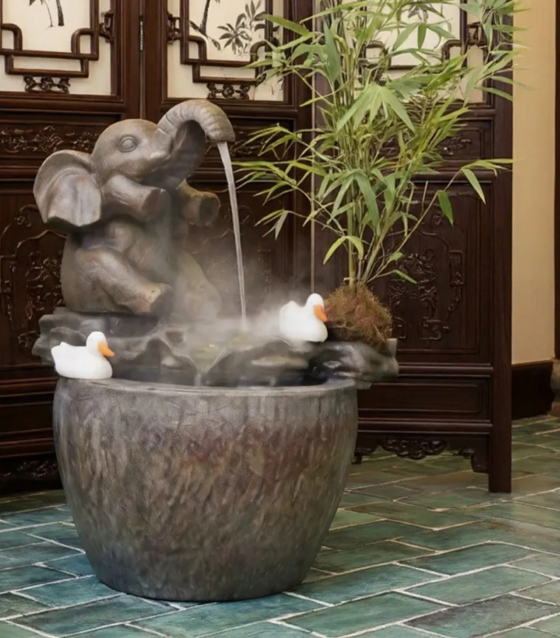 DSA fish pond outdoor courtyard pastoral rockery flowing water ornament circulating water living room balcony feng shui wheel