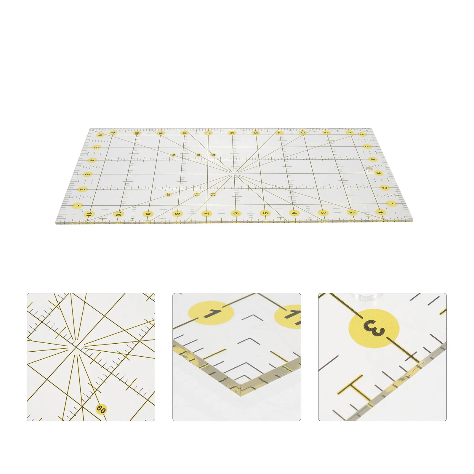 

Professional Quilting Ruler Acrylic Patchwork DIY Tool Durable Cutting Template Rotating Cutting Mats for Quilting