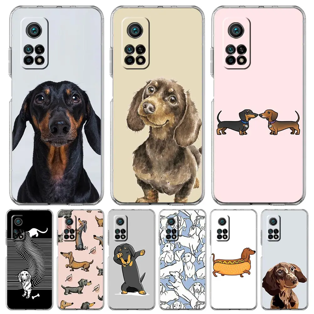 Dachshund Sausage Dog Phone Case For Xiaomi Mi 14 13 13T 12T 10 12 Lite 11 Ultra 11X 11T Pro Poco X6 X5 X3 NFC F6 5G Clear Cover