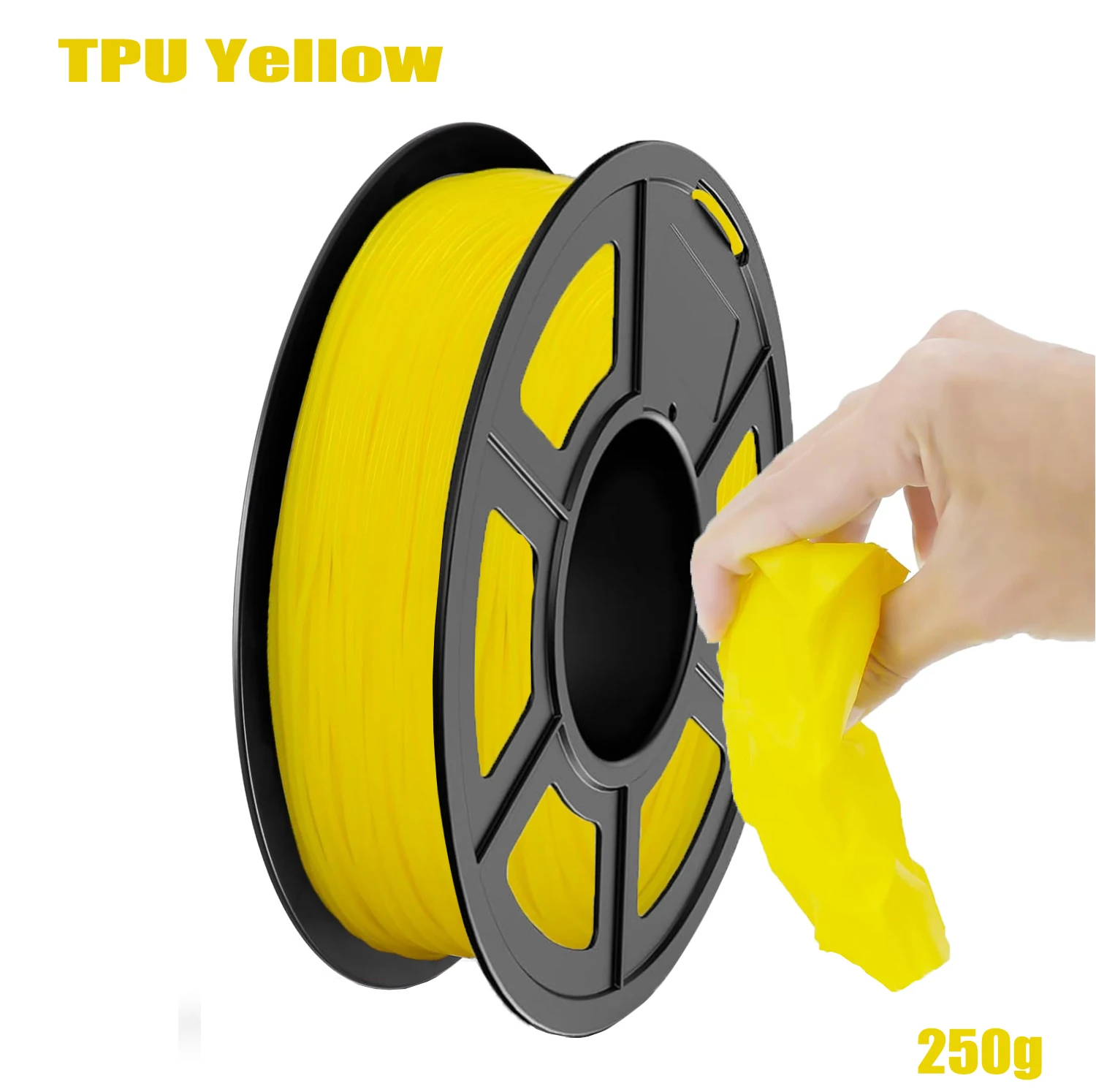 

Нить ТПУ 1,75 мм, 95 А, мягкая нить для 3D-принтера, катушка 250 г (0,55 фунтов), подходит для большинства принтеров FDM (желтый ТПУ)