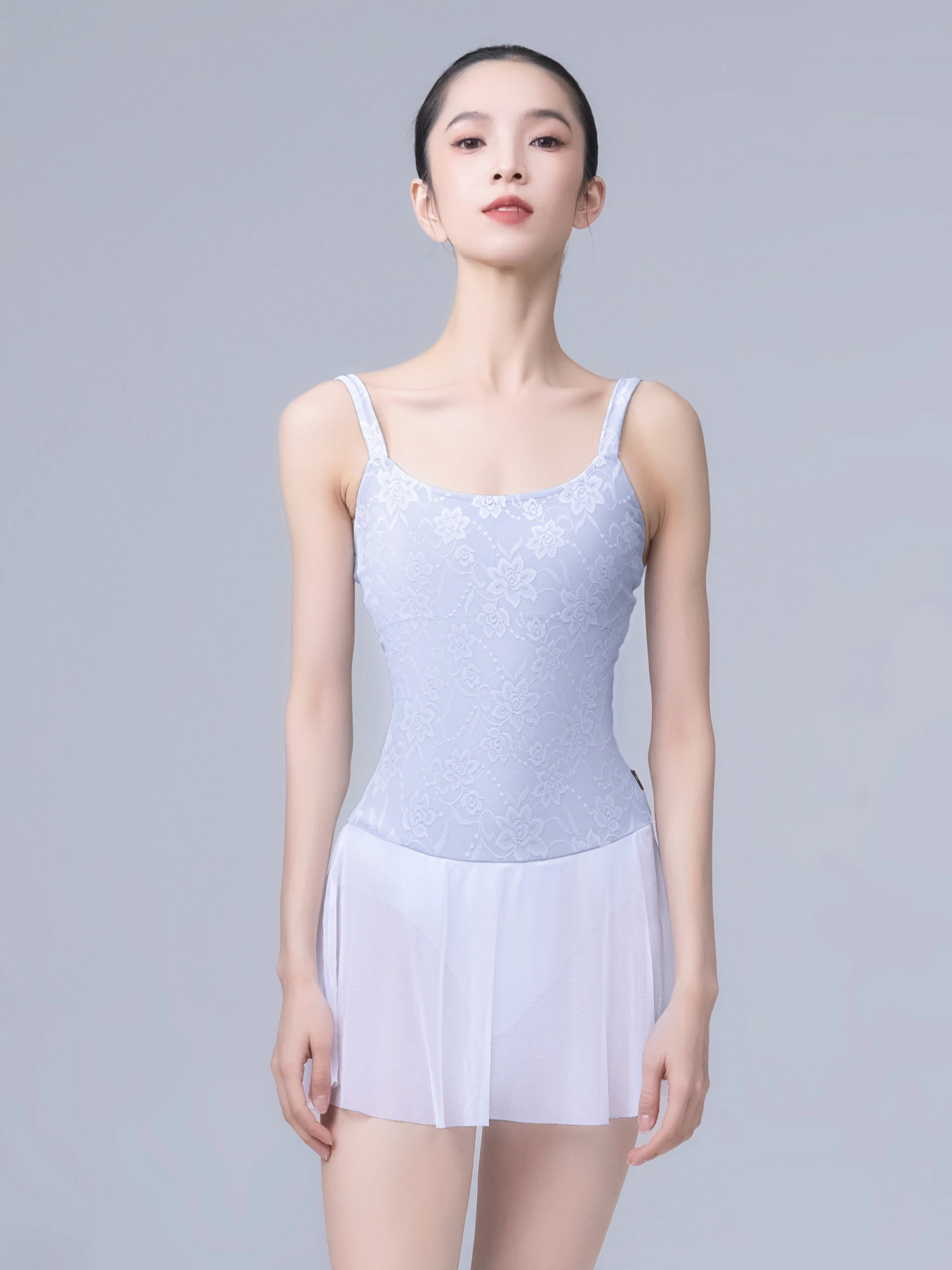 

customized women's adult ballet dance costume suspender lace color blocked gymnastics practice suit basic training uniform tutu