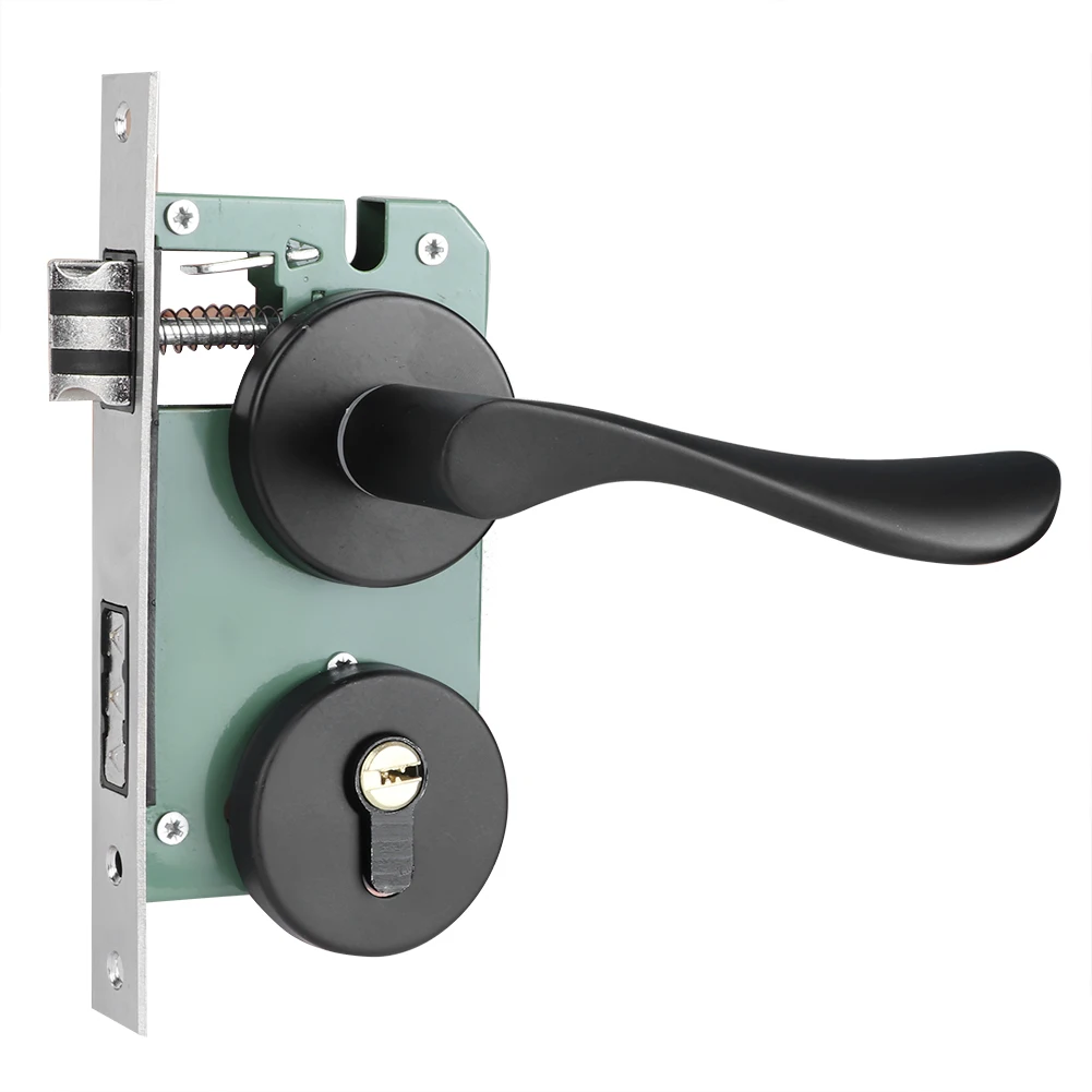 

Space Aluminum Door Lock Set Keyed Locking Door Handle Lever Hardware Accessories For Indoor Doors