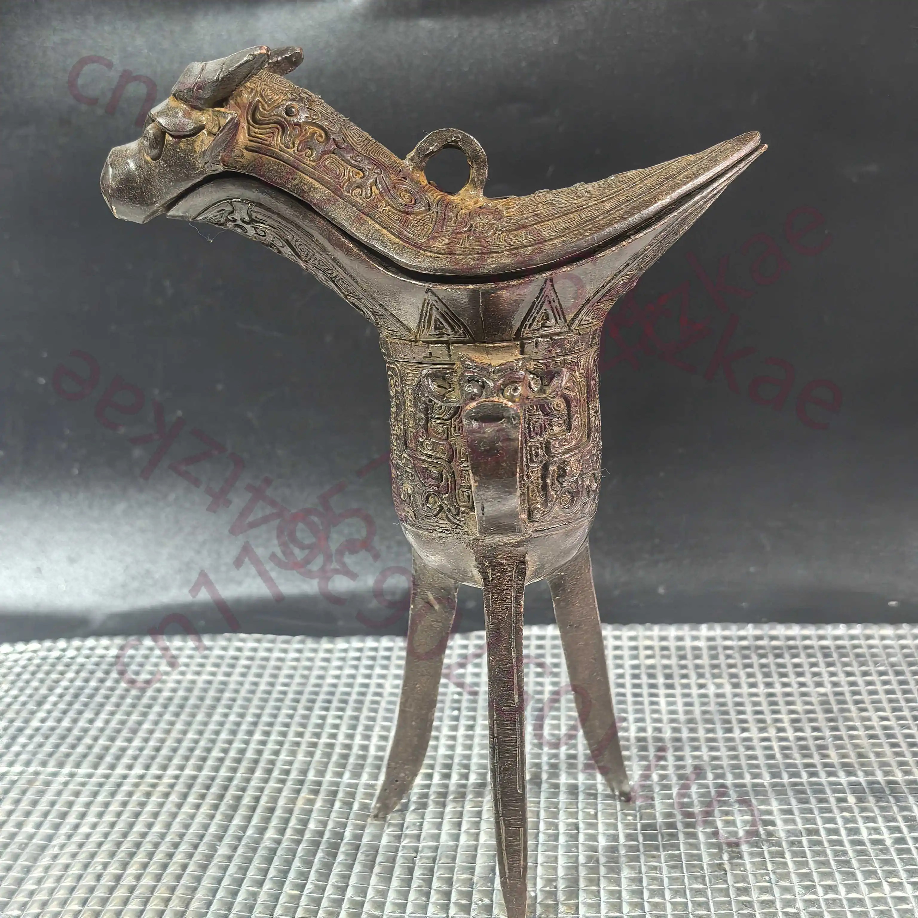 

Chinese Folk Collection Pure Bronze artifacts, ox and beast cups, ancient wine vessels, household ornaments,
