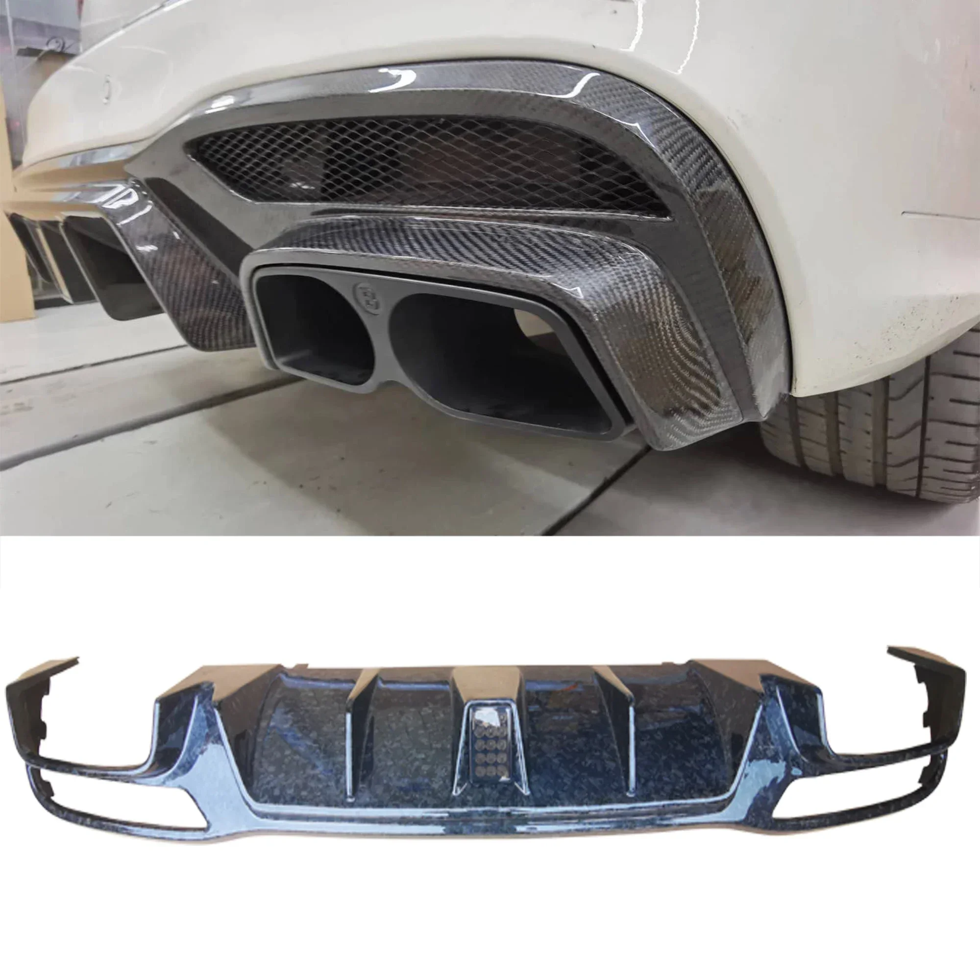 

High quality BS style rear diffuser for GLE Class SUV Coupe W166