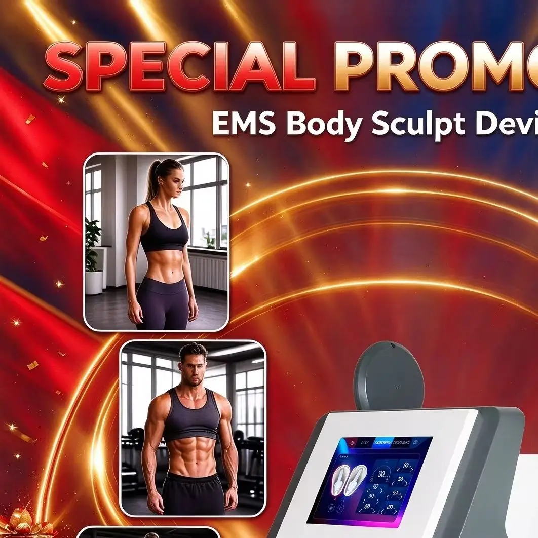 11.11 Myoslim 7500W Professional EMS RF 18Tesla Body Sculpting Machine Muscle Electromagnetic Stimulation Slimm