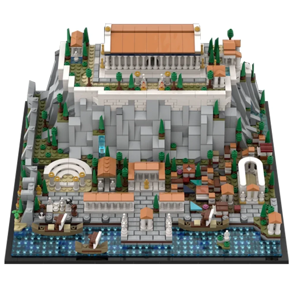 Grécia acrópole de atenas moc blocos de construção conjunto parthenons palácio castelo torre arquitetura tijolos brinquedo para crianças presente