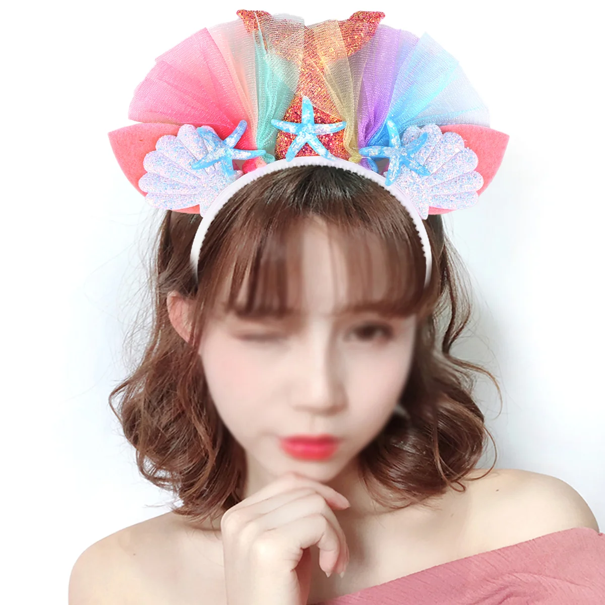 Chiffon Flower Headband Kids Hair Hoop Mermaid Animal Girl Cute Adorable Costume Hairband