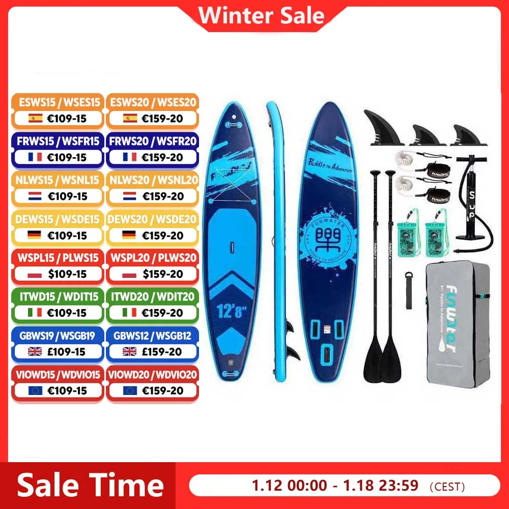 FunWater Stand Up Paddle Board grande taille 385 × 85 × 15CM planche de pagaie gonflable planche de Surf Surf Sup Board planche de pagaie antidérapante