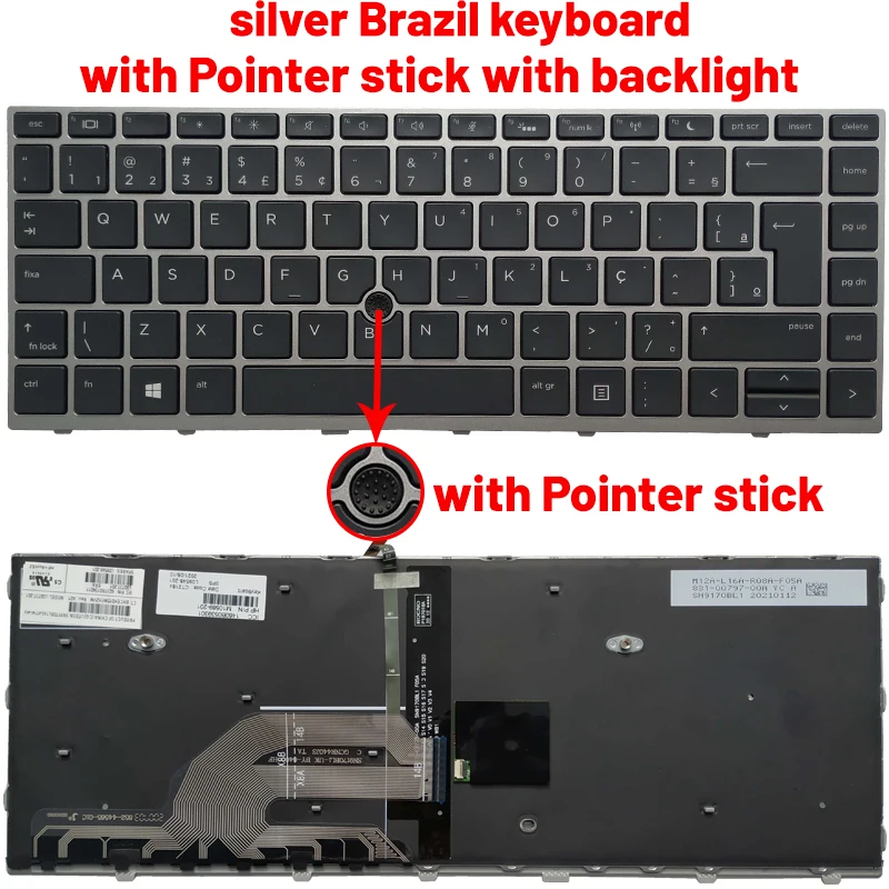 Imagem -06 - Teclado do Portátil para hp Probook 640 g4 645 g4 645 g5 430 g5 440 g5 445 g5 Russo Eua Francês Espanhol Latina Brasil Novo