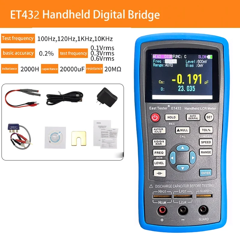 

East Tester LCR Digital Bridge Meter ET43 USB Handheld High Precision Capacitance Inductance Resistance Test Digital Display