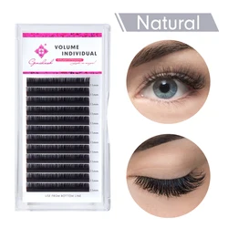 Genie lash alle Größe 12 Reihen/Tablett 8-15mm mischen einzelne Nerz Wimpern verlängerung russische Volumen Wimpern verlängerung liefert