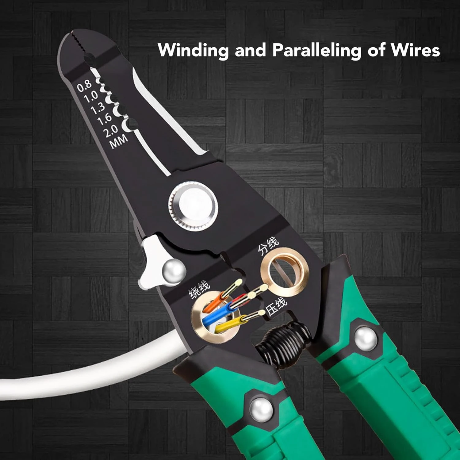 Wire Stripper Wire Plier Cable Stripper High Carbon Steel Ergonomic Handle สําหรับแยกไขลาน Peeling Stripping และ CRIMPING