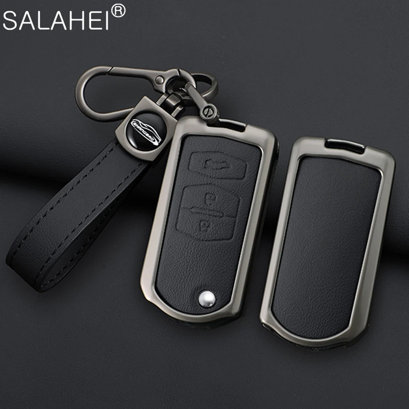 Leather Car Remote Key Case Fob Cover Shell For Mazda Demio 2 3 5 6 M3 M5 M6 CX-5 CX7 CX9 RX8 MX5 MPV Auto Keychain Accessories