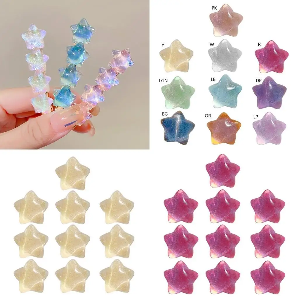 

P9FE Summer Fashion Star Patch-Hairpin Ornament Girl Duckbill Clip Sweet-Star