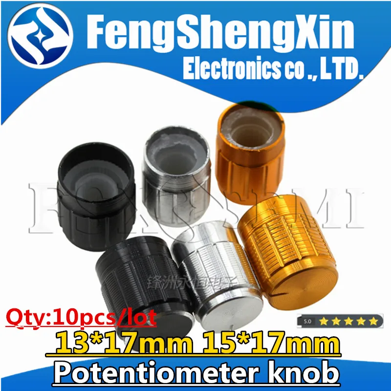 

10PCS 13*17mm 15*17mm aluminum alloy potentiometer WH148 13*17 15*17 knob rotation switch volume control knob 6mm