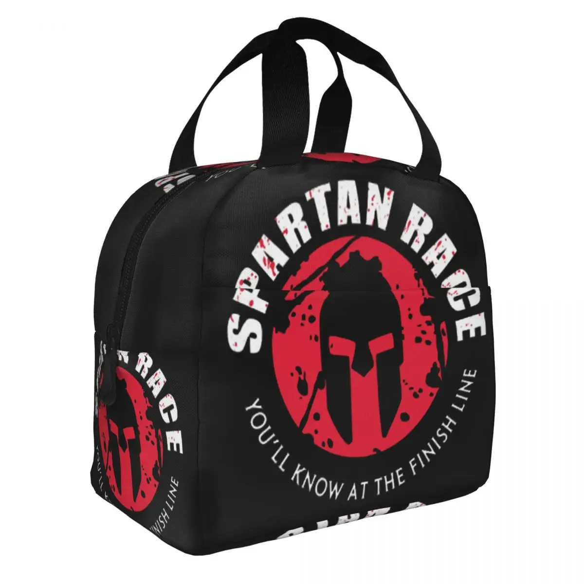 Custom Large Spartan Race Logo Insulated Lunch Bag for Women Resuable Thermal Cooler Lunch Box Beach Camping Travel