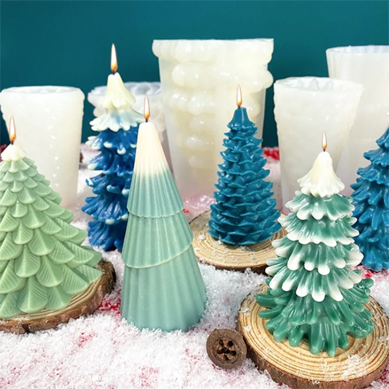 

Christmas tree scented candle silicone mold DIY diffused plaster handmade soap ice cube pine abrasive tool