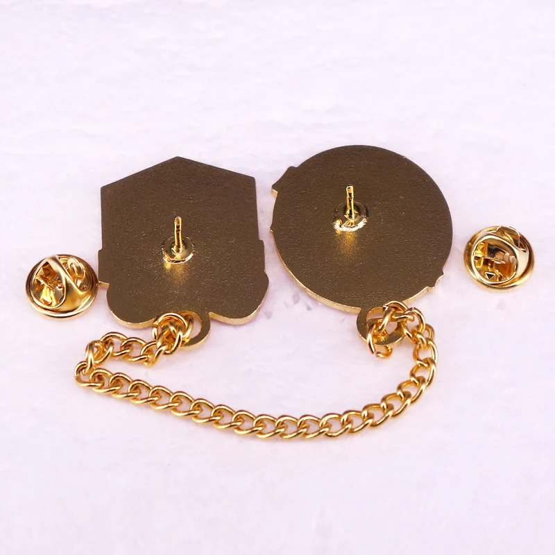 الأحمر بالون هدية صندوق مع سلسلة شارة الصلب المينا دبوس دبابيس مجوهرات اكسسوارات هدايا