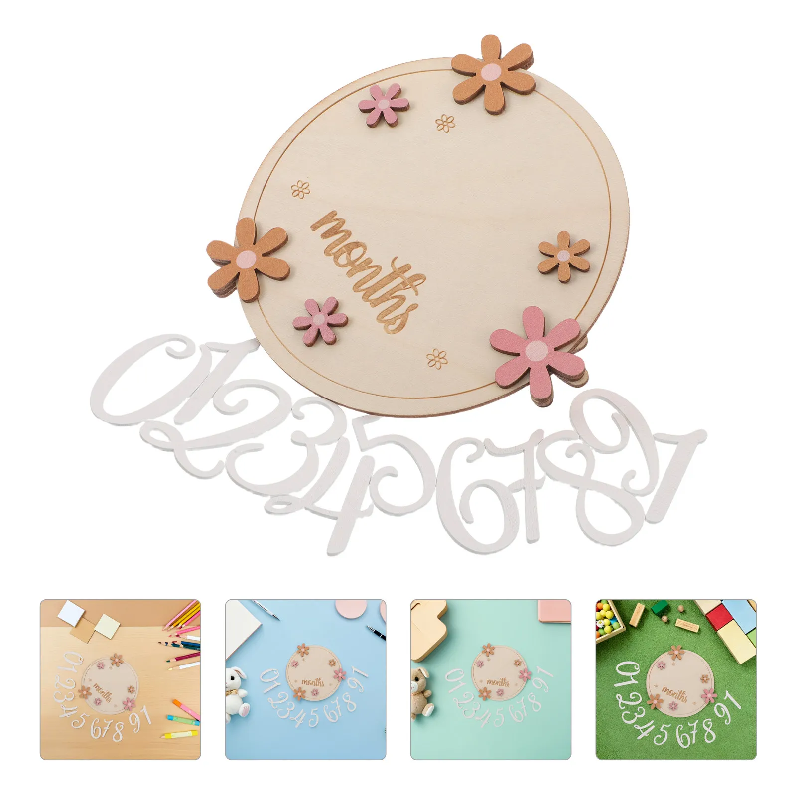 Baby Monthly Milestone Cards 12 Pieces Infant Growth Month Markers Photo Props Newborn Memory Gifts Baby Photography Supplies