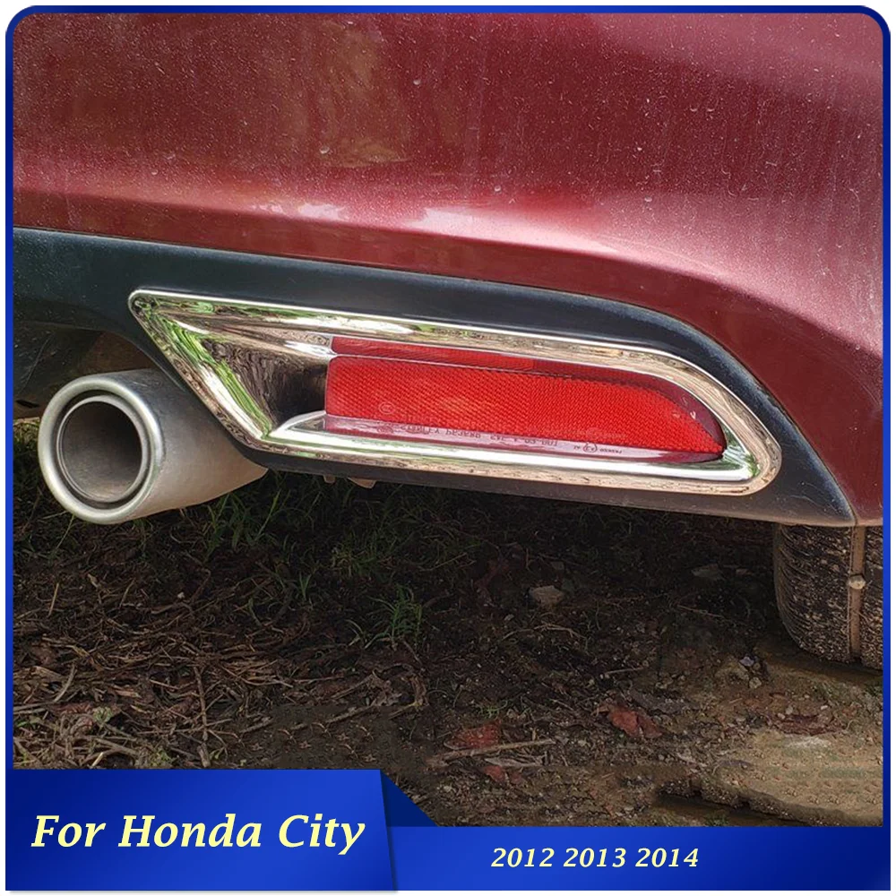 

Car Rear Fog Light Cover Frame ABS Chrome Tail Fog Lamp Trims Cover For Honda City 2012 2013 2014