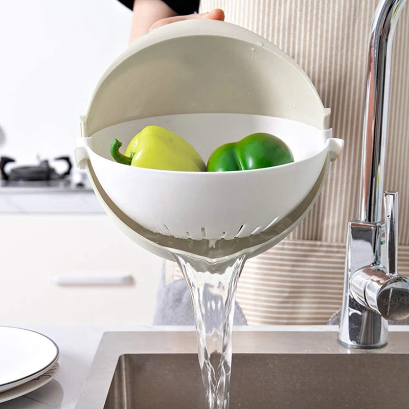 Kitchen Strainer,Drain Basket,Plastic Vegetable Wash Basket,Two-Layer Drain Basin,Removable Fruit Strainers, Use